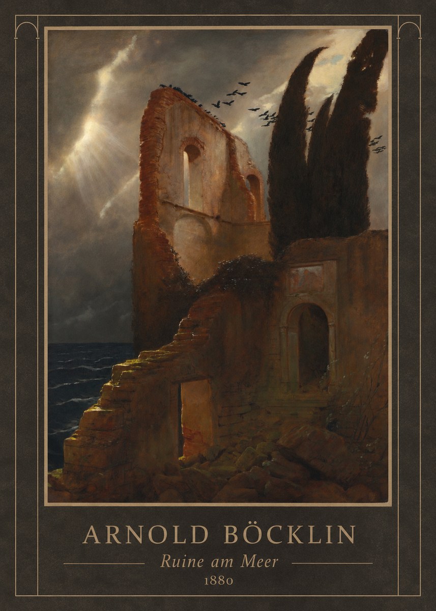 Arnold Böcklin Ruine Am Meer II No3 - Plakát
