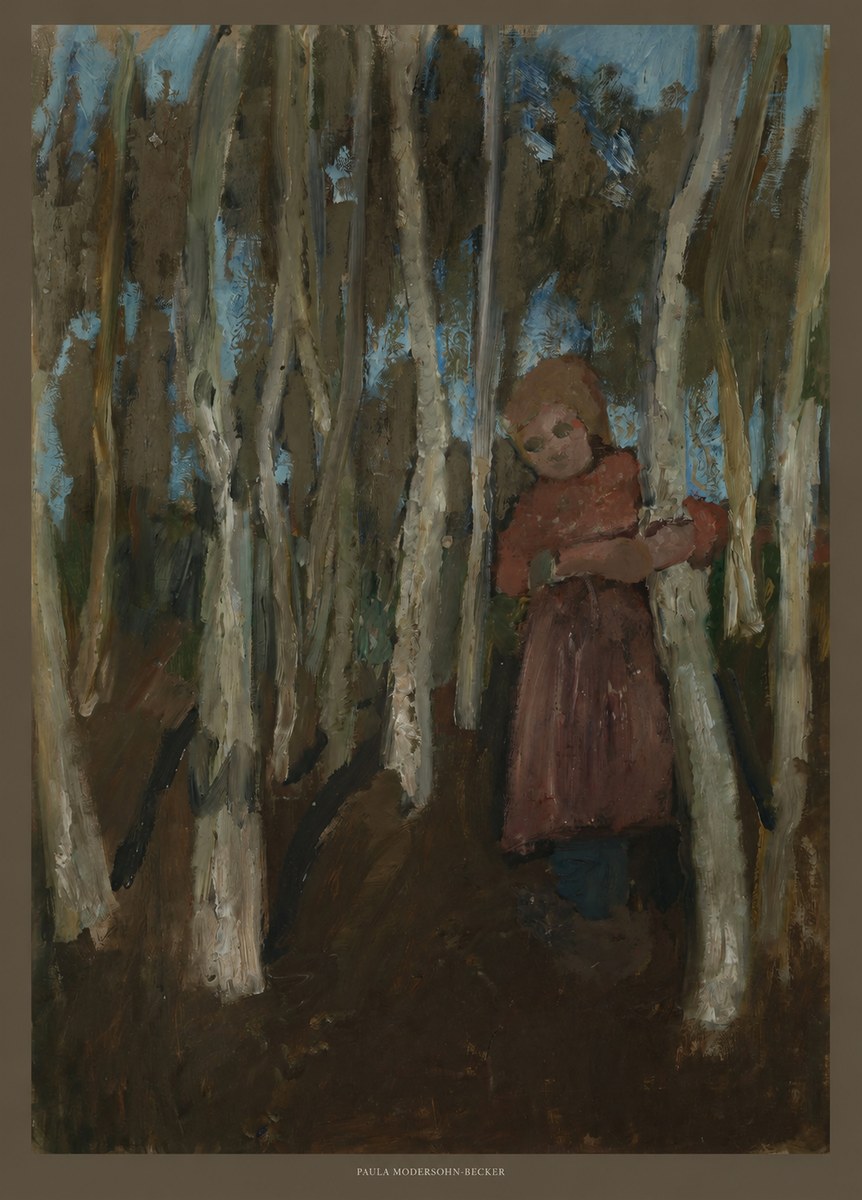 Paula Modersohn-Becker Girl in a Birch Forest No6 - Plakát