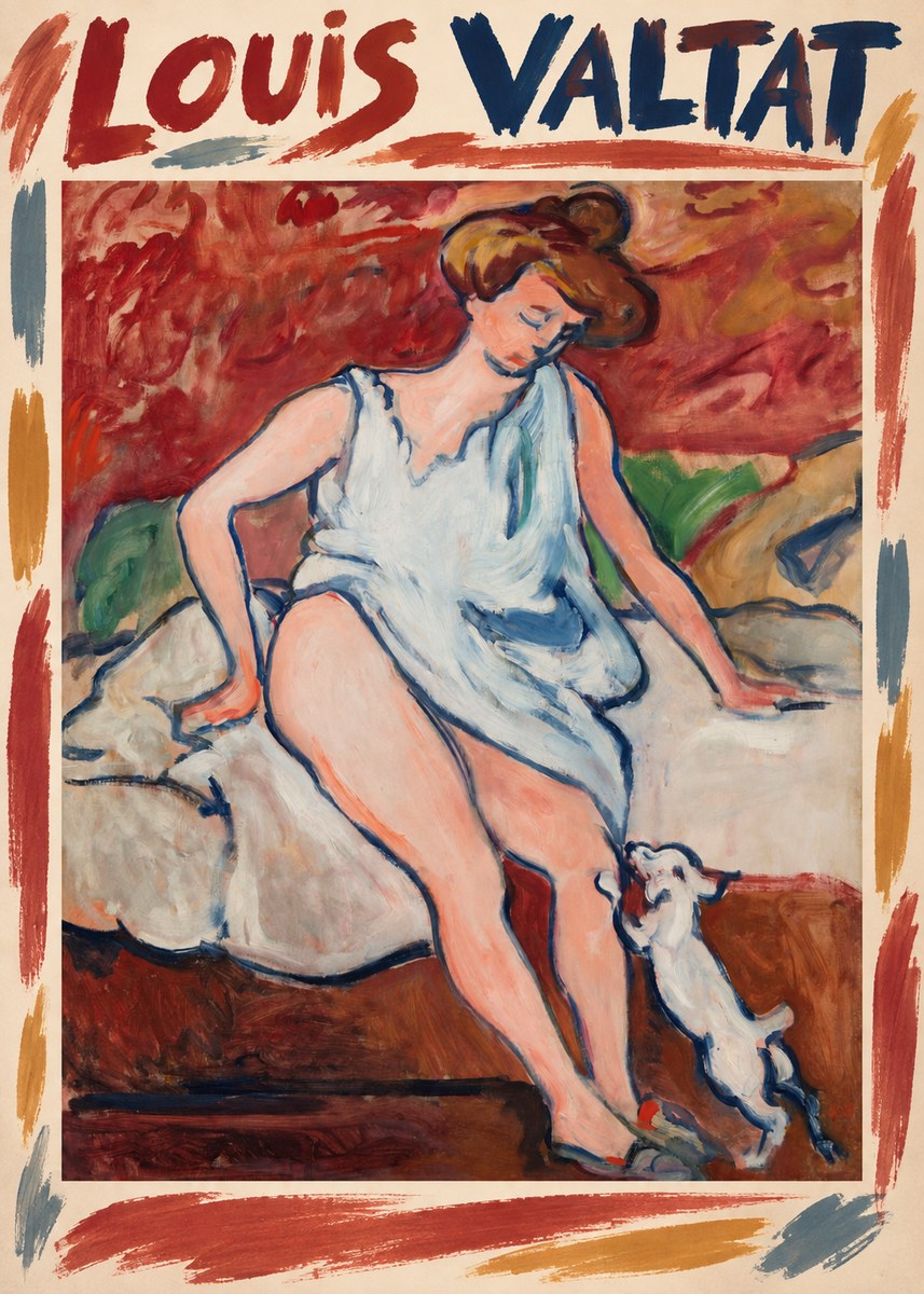Louis Valtat Woman with a Dog No1 - Plakát