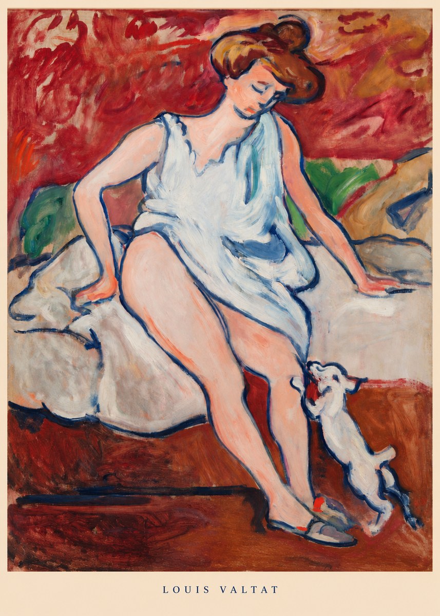 Louis Valtat Woman with a Dog No5 - Plakát
