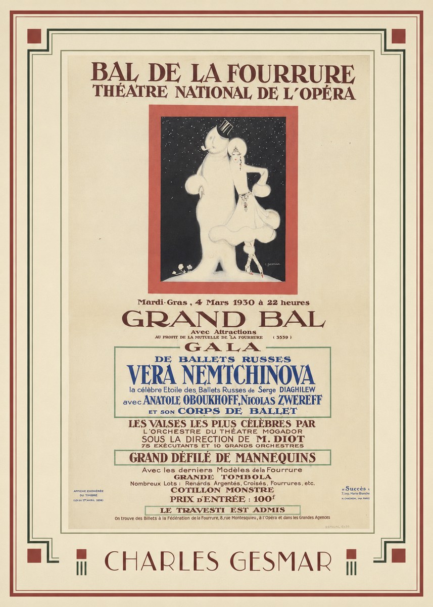 Charles Gesmar Bal De La Fourrure III No1 - Plakát