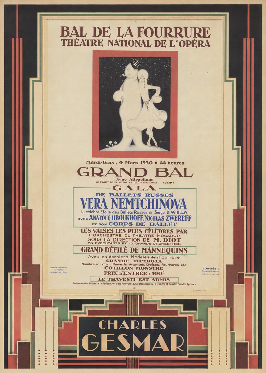 Charles Gesmar Bal De La Fourrure III No4 - Plakát