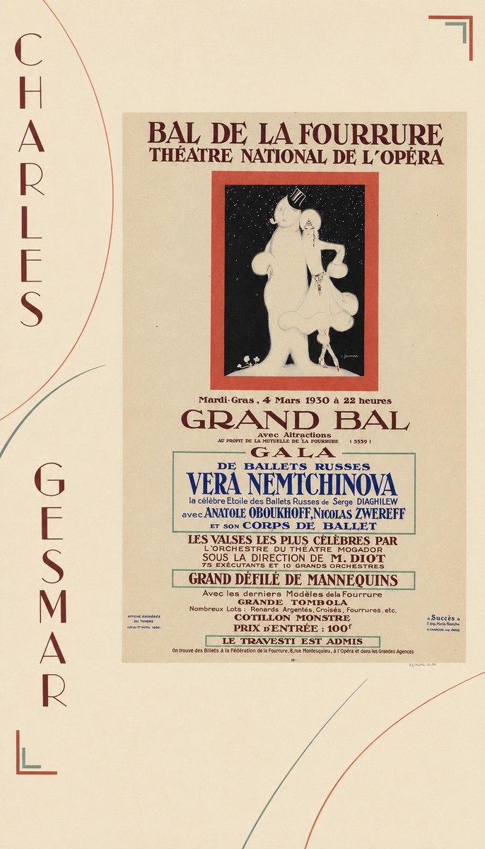 Charles Gesmar Bal De La Fourrure III No5 - Plakát