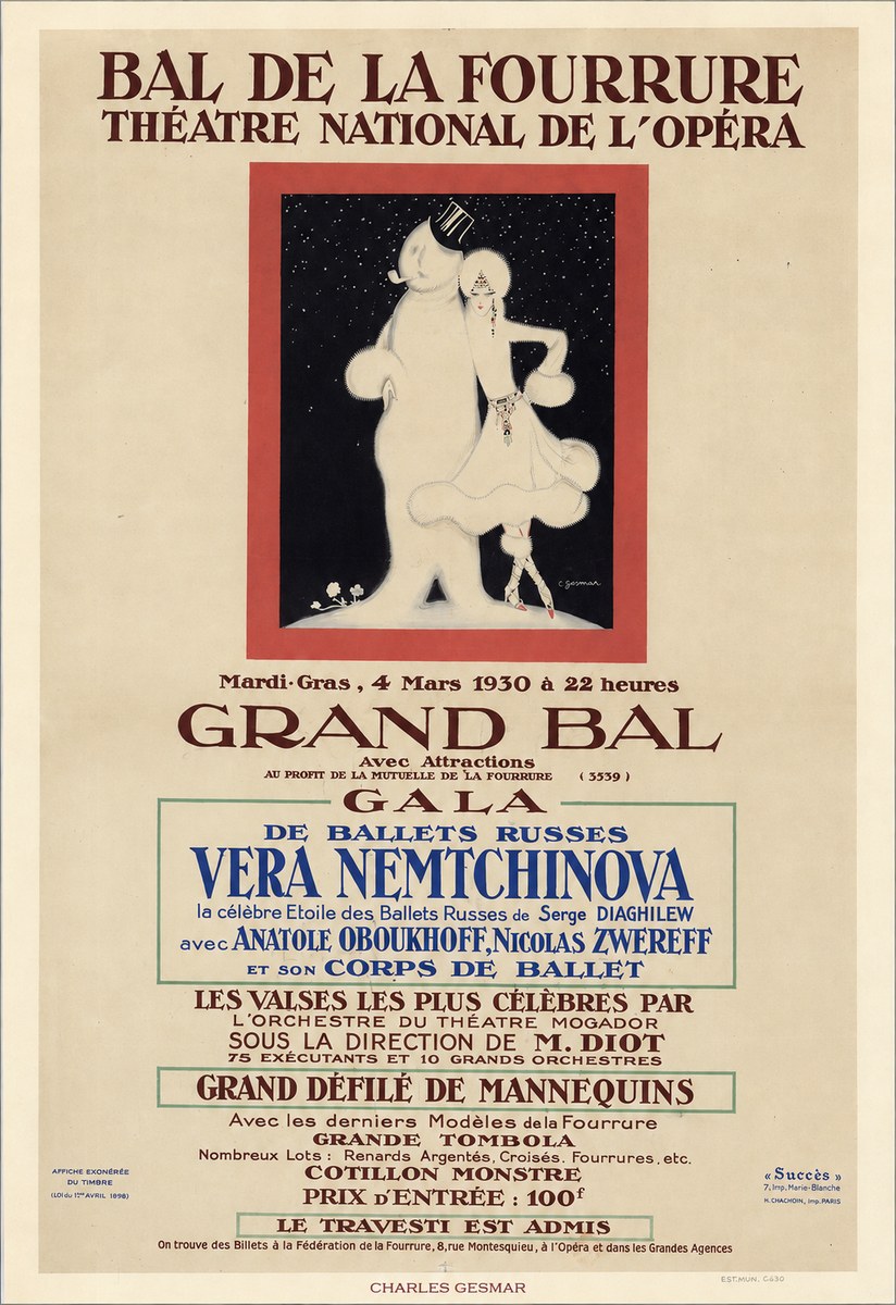 Charles Gesmar Bal De La Fourrure III No6 - Plakát