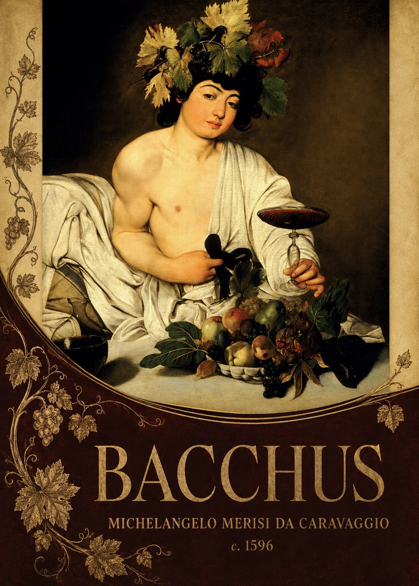 Michelangelo Merisi da Caravaggio Bacchus III No5 - Plakát