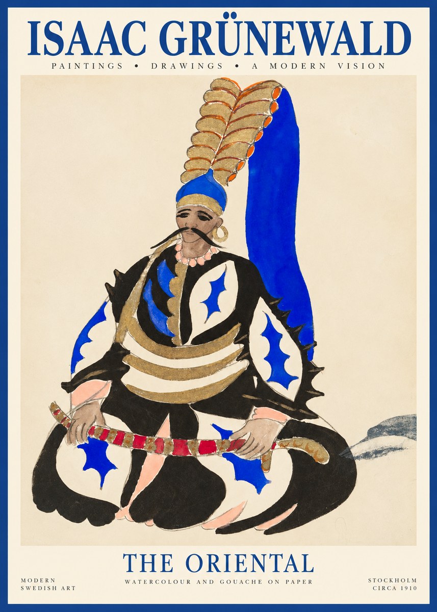 Isaac Grünewald Figure in Oriental Costume No6 - Plakát