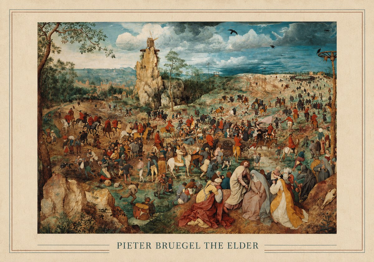 Pieter Bruegel The Procession to Calvary No3 - Plakát