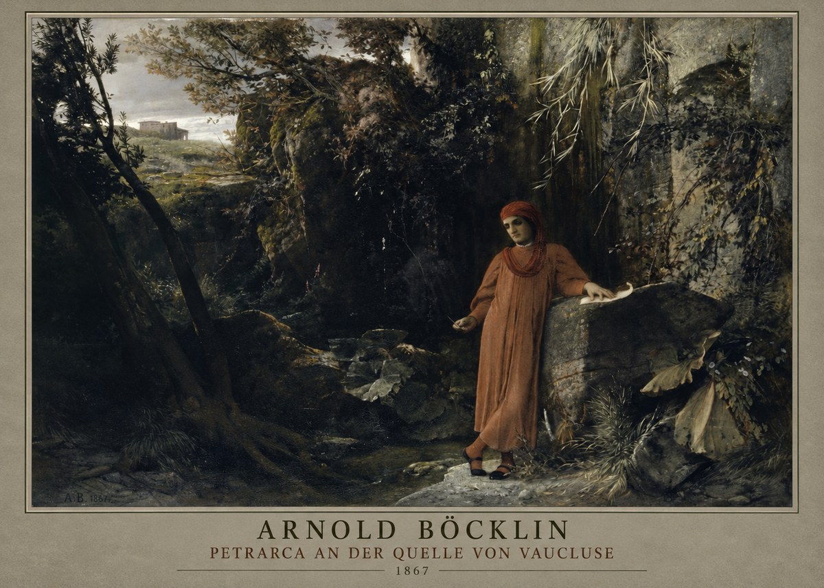 Arnold Böcklin Petrarca an Der Quelle Von Vaucluse No1 - Plakát