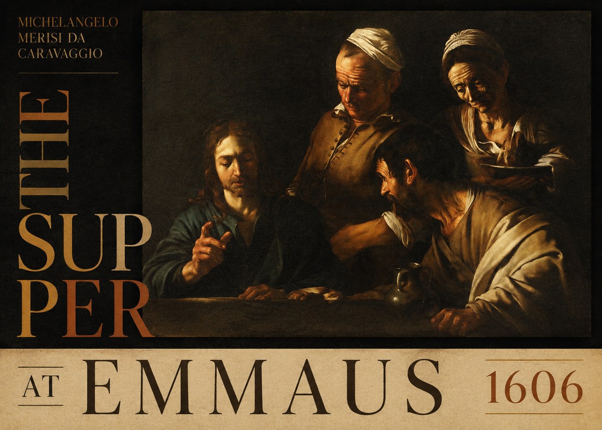 Michelangelo Merisi da Caravaggio The Supper at Emmaus I No5 - Plakát