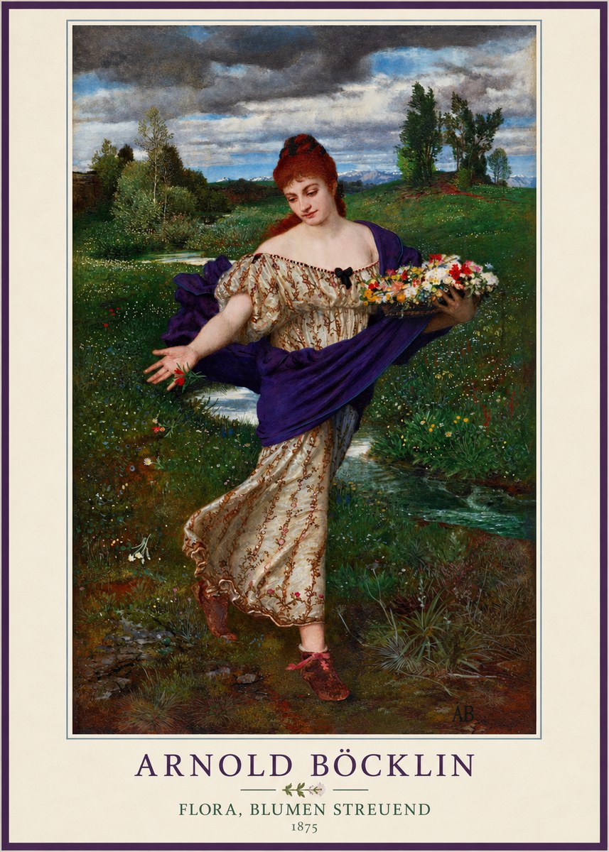 Arnold Böcklin Flora, Blumen Streuend II No4 - Plakát
