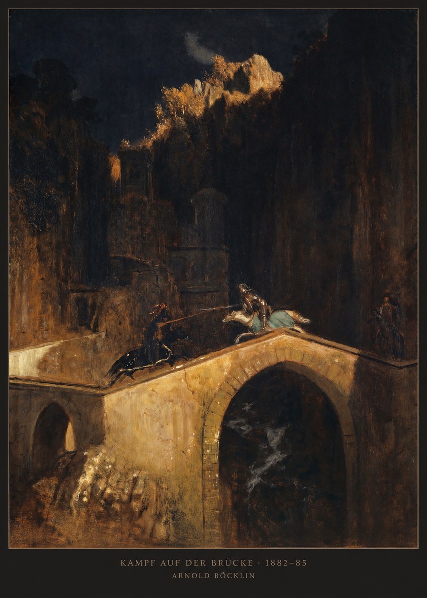 Arnold Böcklin Kampf Auf Der Brücke No2 - Plakát