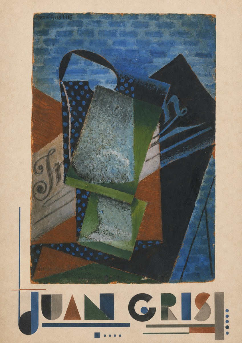 Juan Gris Still Life with Fruit Bowl and Bottle No3 - Plakát