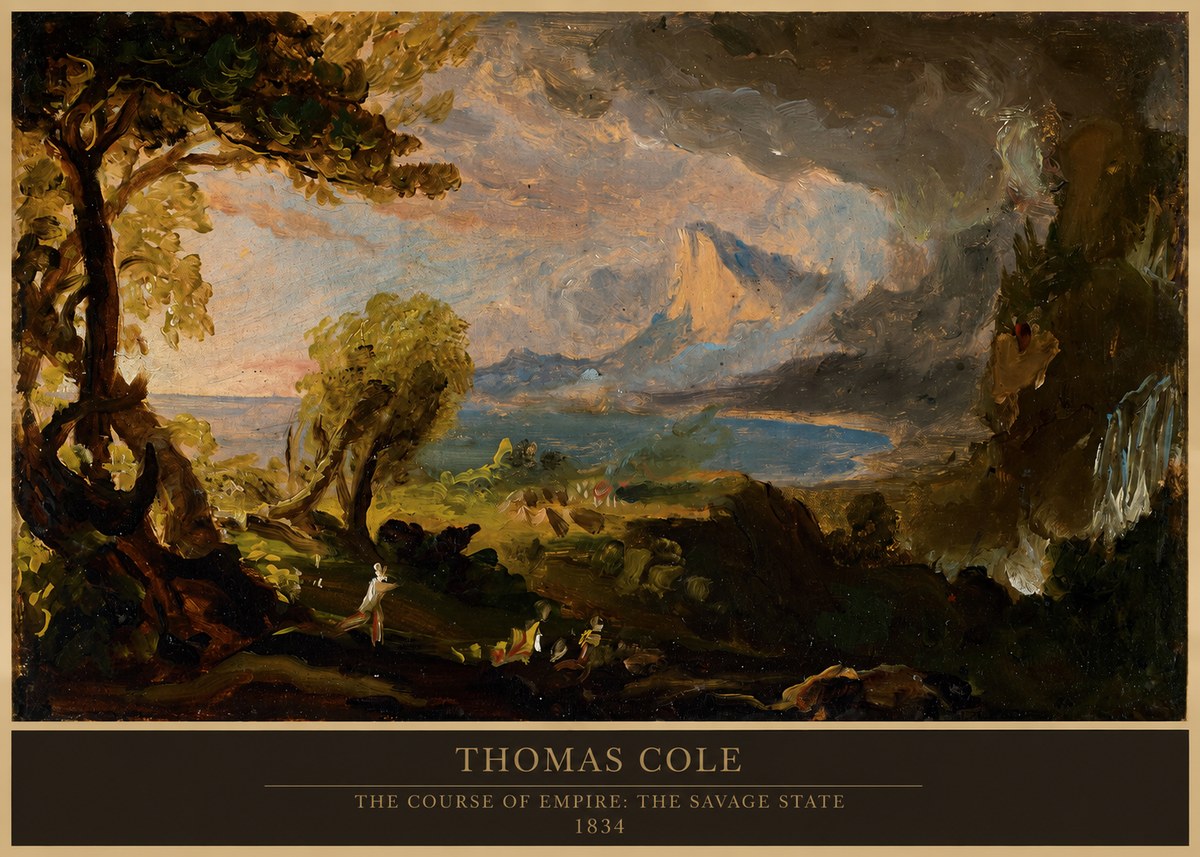 Thomas Cole The Course of Empire: the Savage State II No6 - Plakát