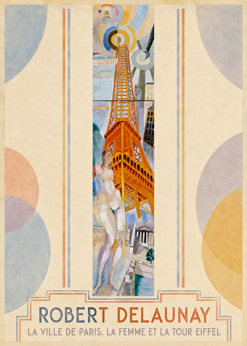 Robert Delaunay La Ville De Paris, La Femme Et La Tour Eiffel No2 - Plakát