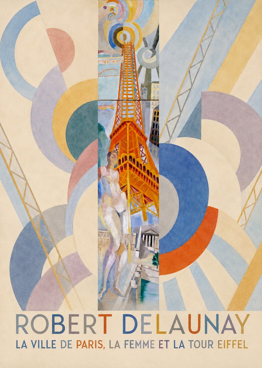 Robert Delaunay La Ville De Paris, La Femme Et La Tour Eiffel No3 - Plakát