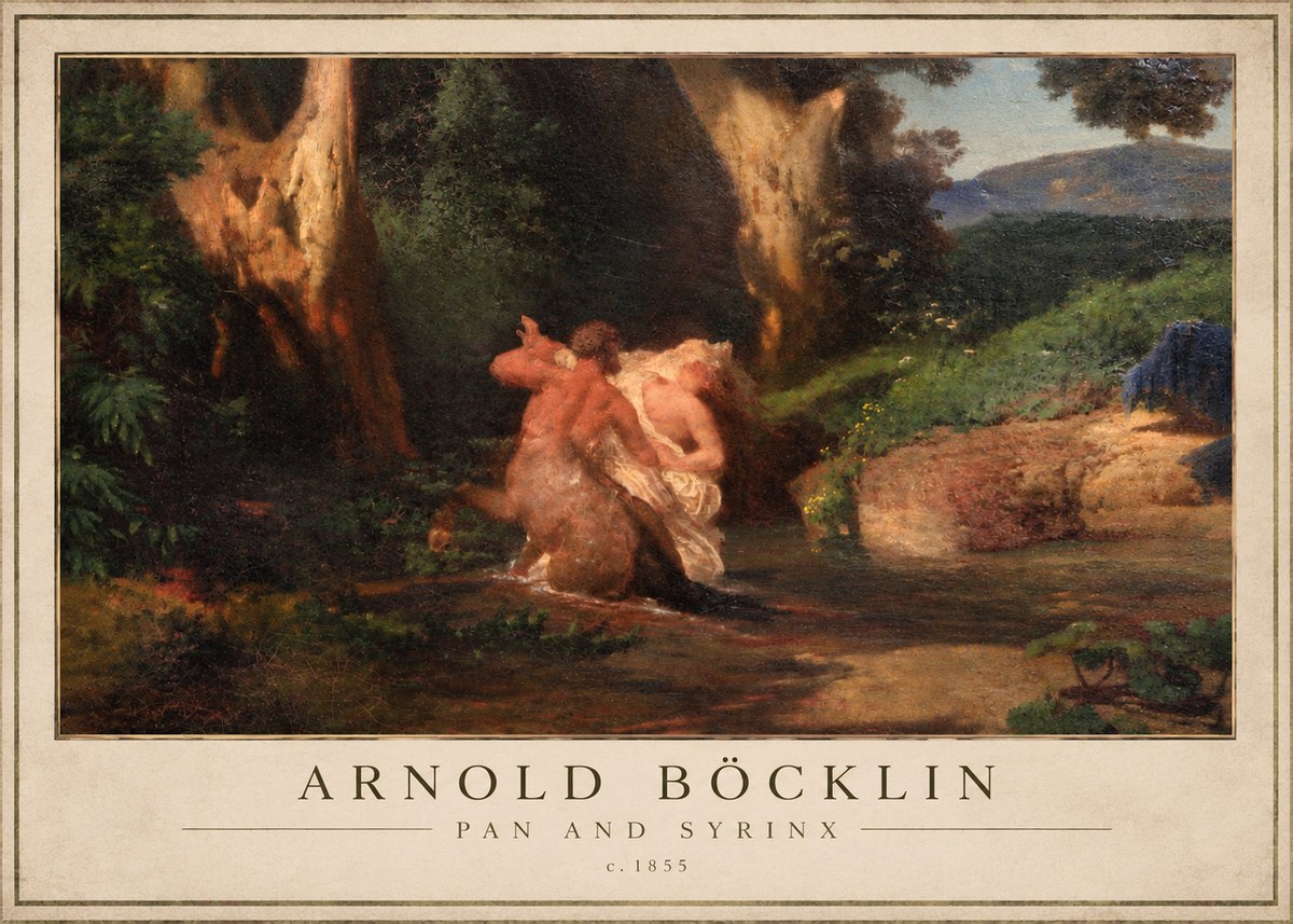 Arnold Böcklin Pan and Syrinx No3 - Plakát