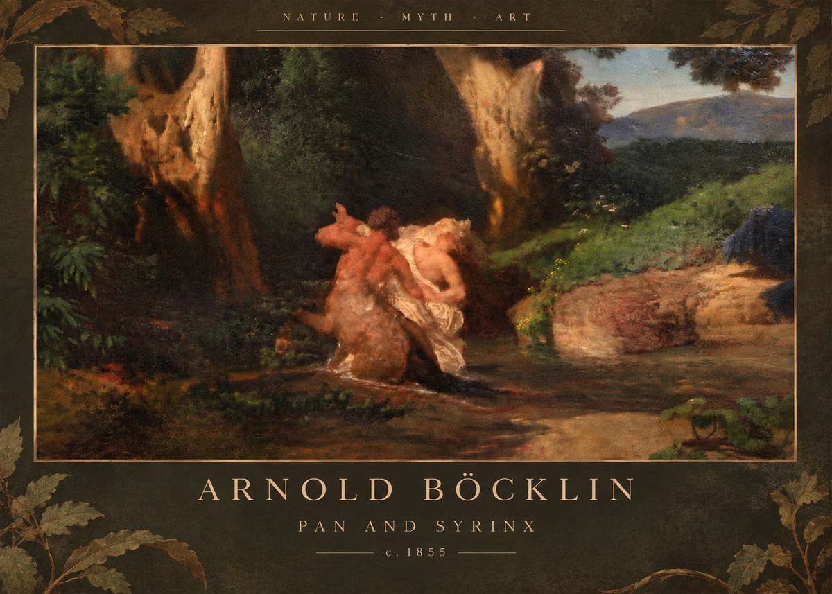 Arnold Böcklin Pan and Syrinx No6 - Plakát