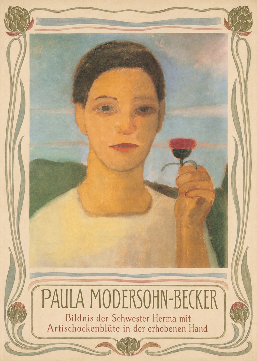 Paula Modersohn-Becker Bildnis Der Schwester Herma Mit Artischockenblüte in Der Erhobenen Hand No3 - Plakát