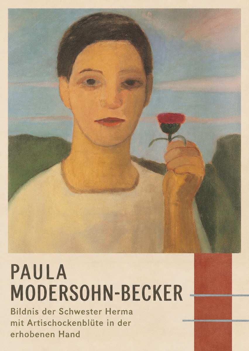Paula Modersohn-Becker Bildnis Der Schwester Herma Mit Artischockenblüte in Der Erhobenen Hand No4 - Plakát