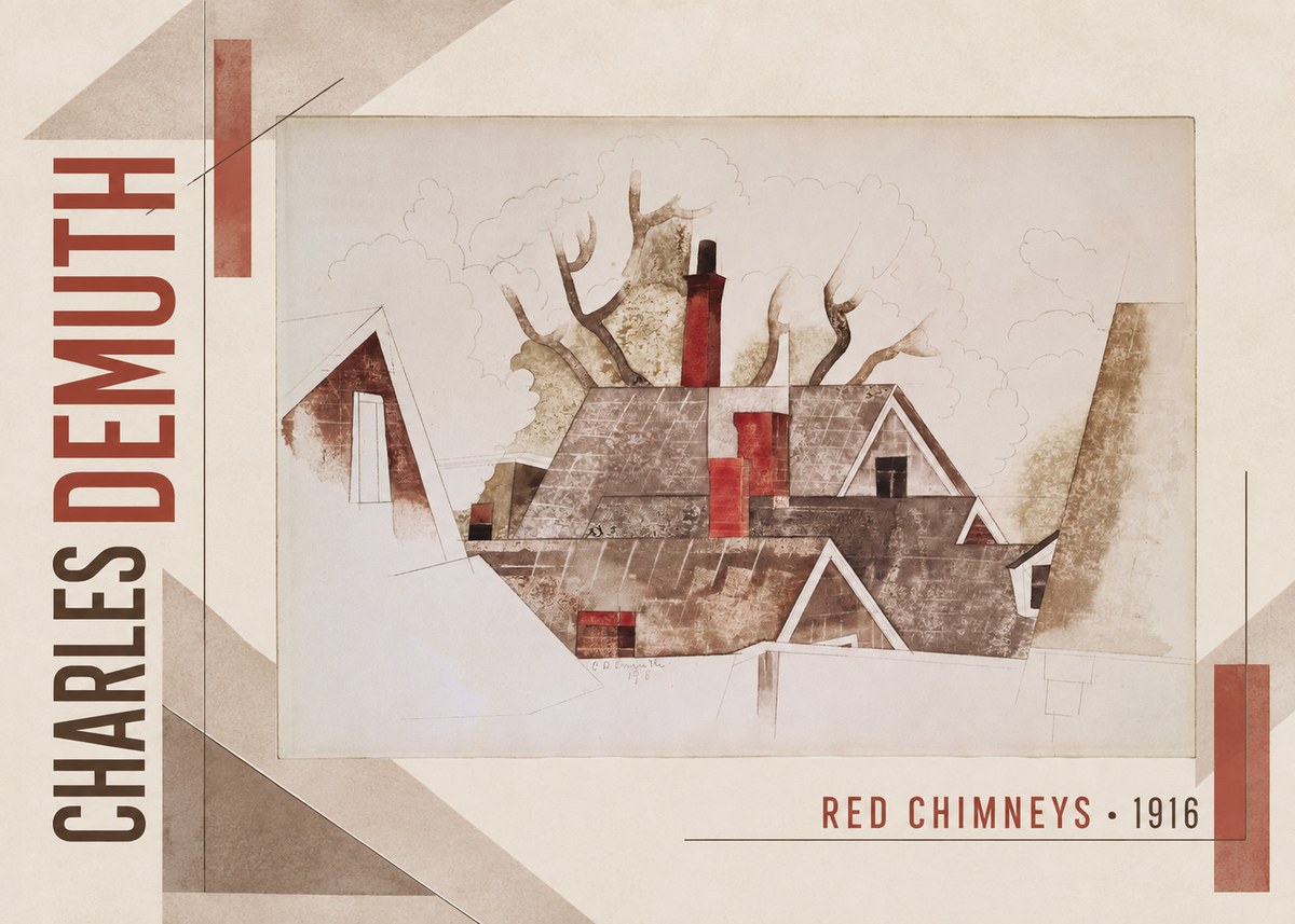 Charles Demuth Red Chimneys No3 - Plakát