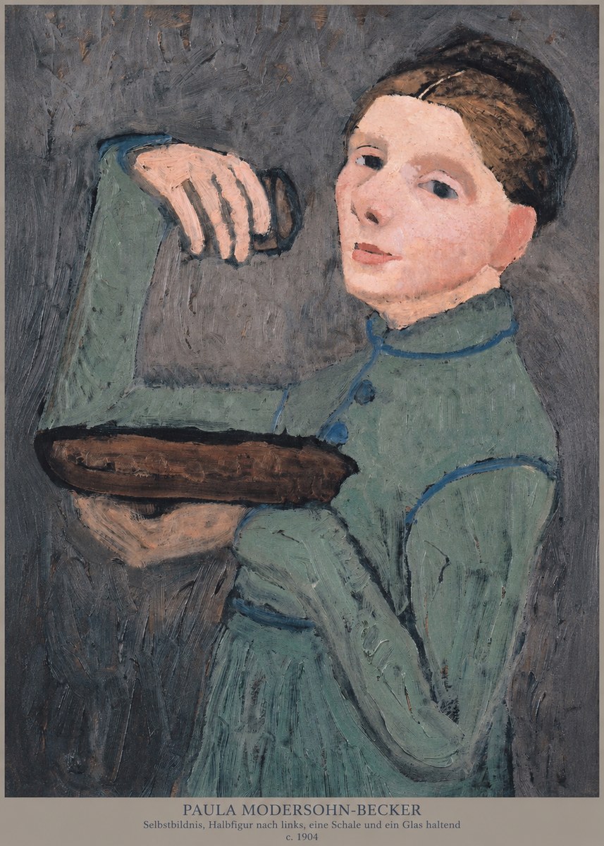 Paula Modersohn-Becker Selbstbildnis, Halbfigur Nach Links, Eine Schale Und Ein Glas Haltend No6 - Plakát