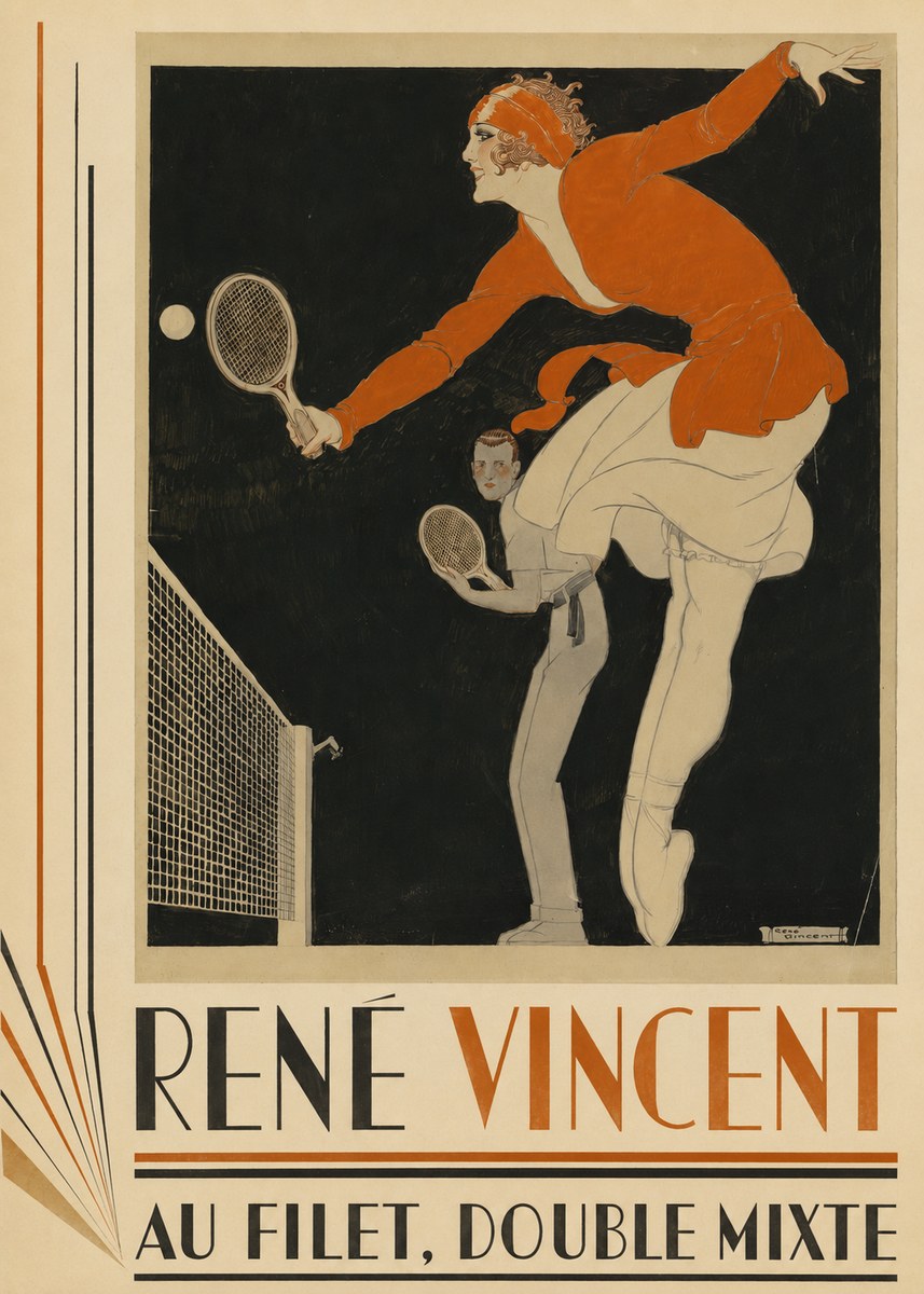 René Vincent Au Filet, Double Mixte No4 - Plakát
