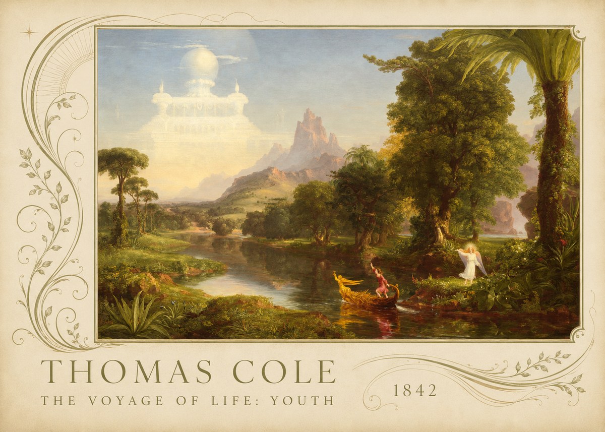 Thomas Cole The Voyage of Life: Youth III No2 - Plakát