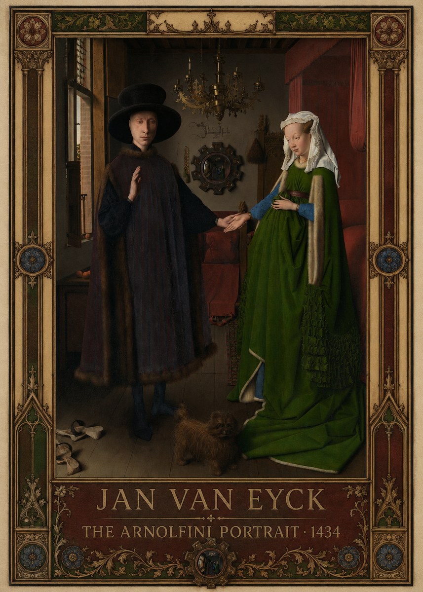 Jan van Eyck The Arnolfini Portrait VII No1 - Plakát