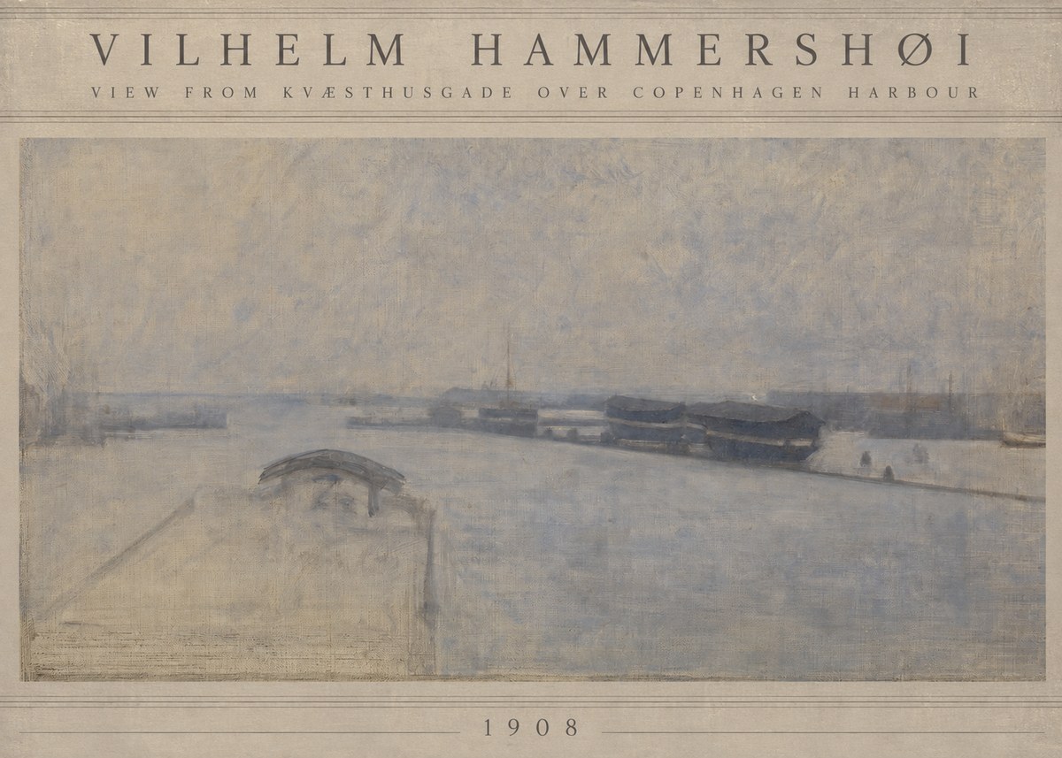 Vilhelm Hammershøi View from Kvæsthusgade over Copenhagen Harbour No3 - Plakát