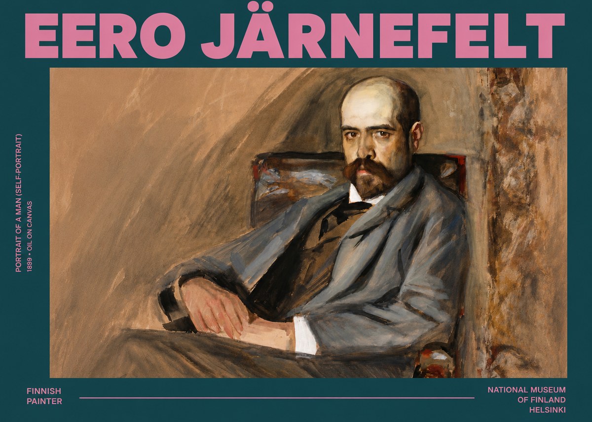 Eero Järnefelt Portrait of a Man (Self-portrait) No3 - Plakát