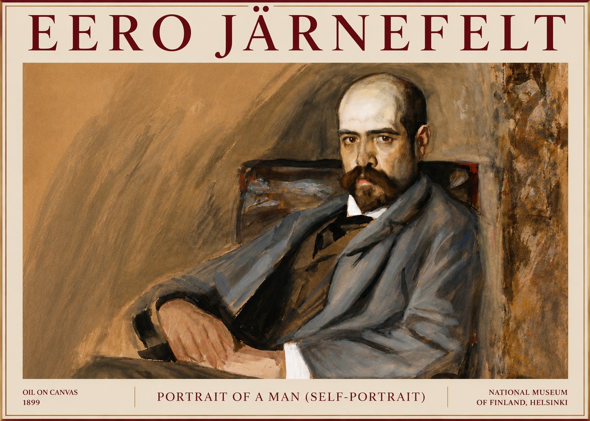 Eero Järnefelt Portrait of a Man (Self-portrait) No5 - Plakát