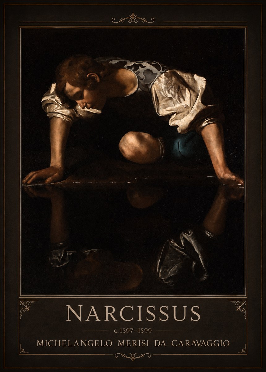Michelangelo Merisi da Caravaggio Narcissus II No1 - Plakát