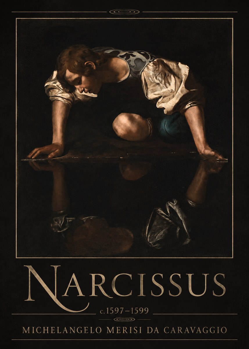 Michelangelo Merisi da Caravaggio Narcissus II No2 - Plakát