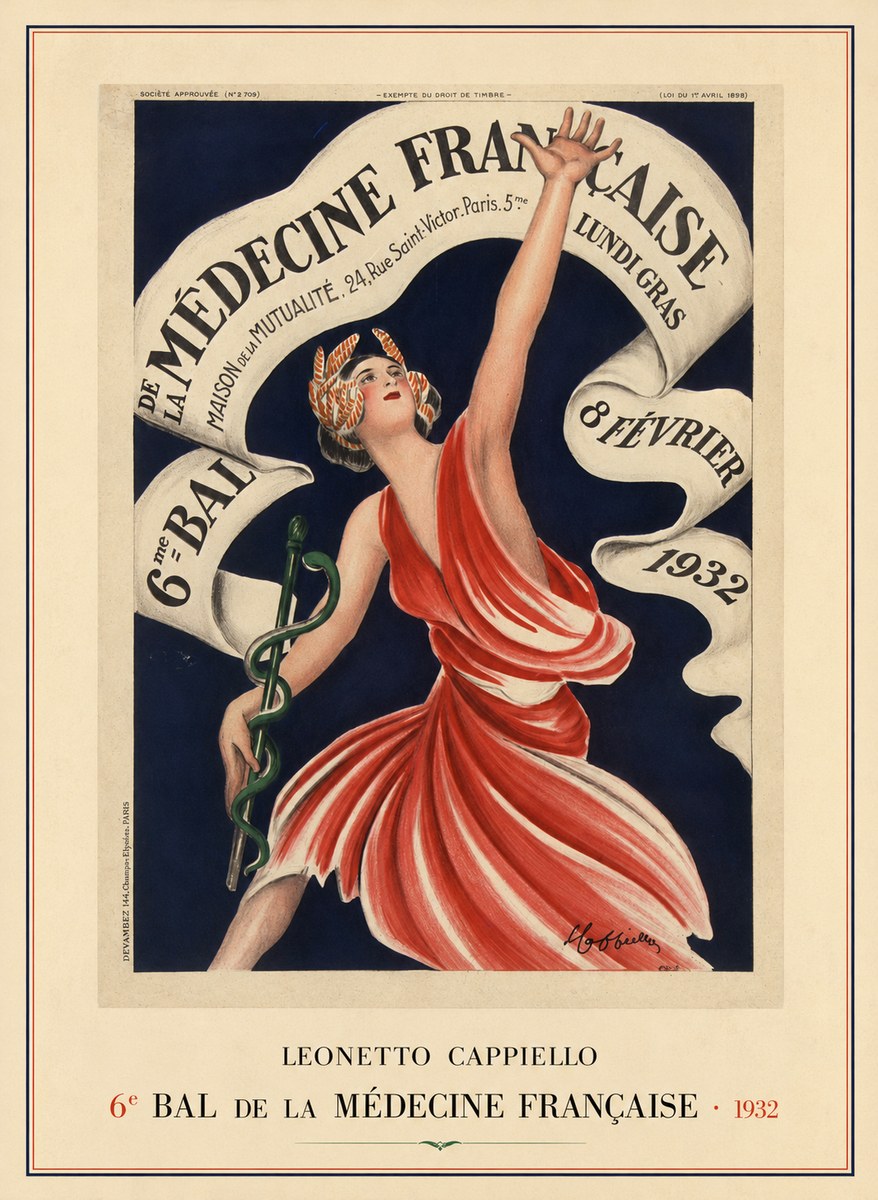 Leonetto Cappiello 6E Bal De La Médecine Française - 1932 No3 - Plakát