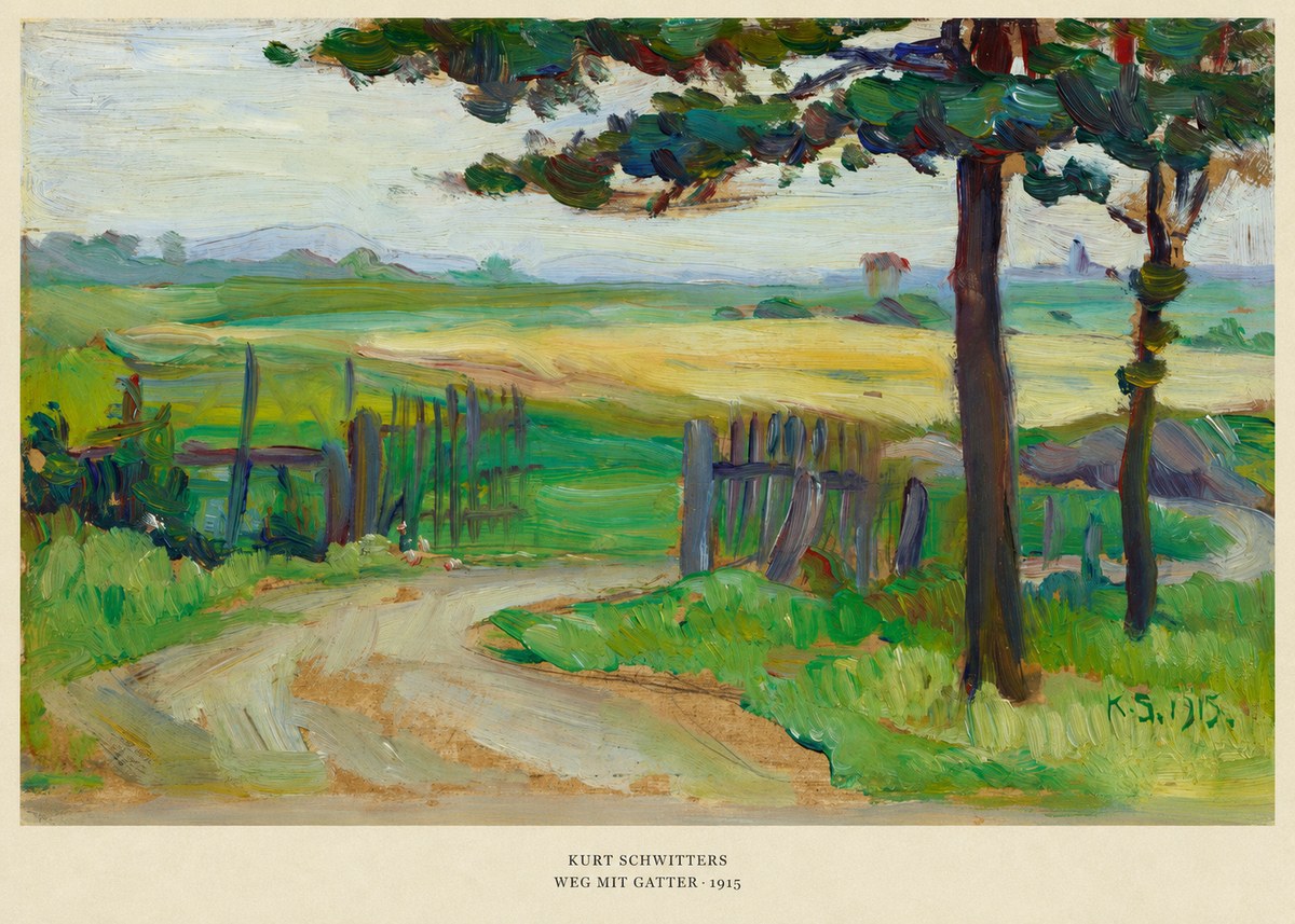 Kurt Schwitters Weg Mit Gatter No5 - Plakát