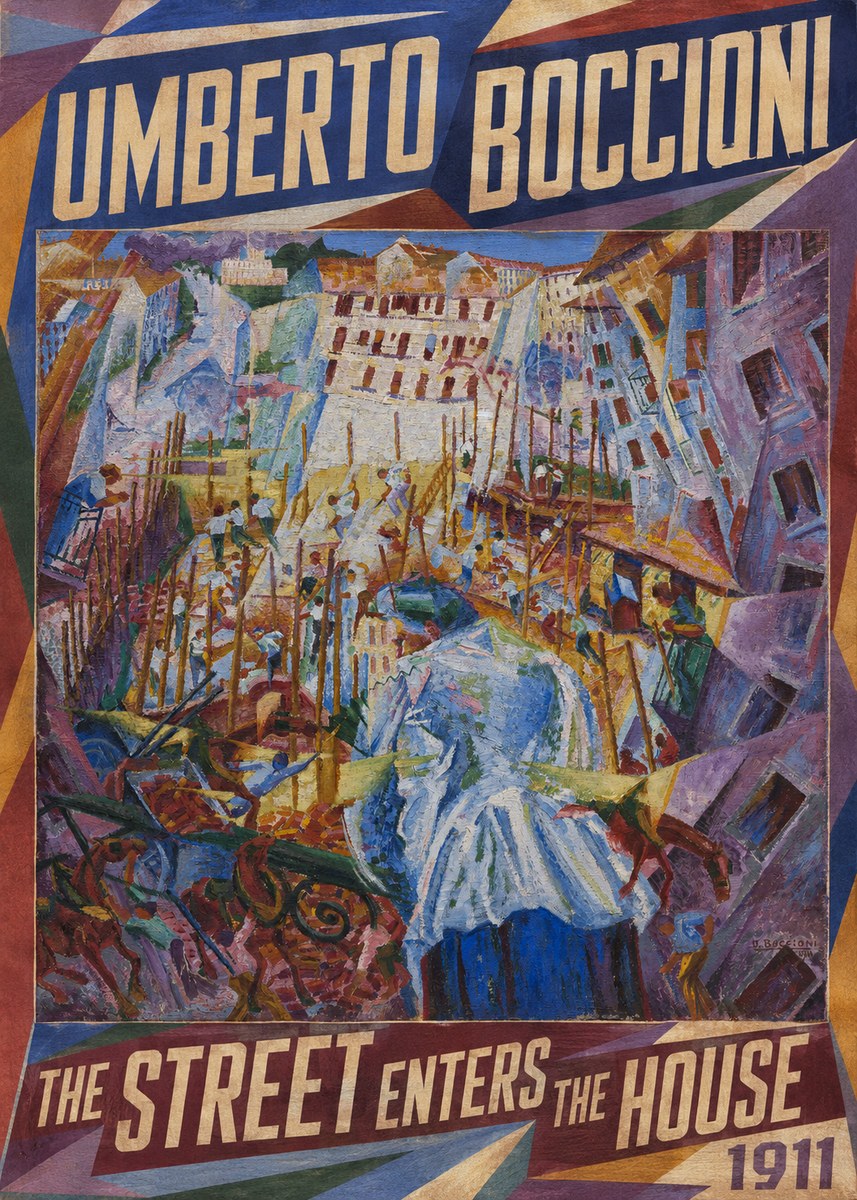Umberto Boccioni The Street Enters the House No1 - Plakát