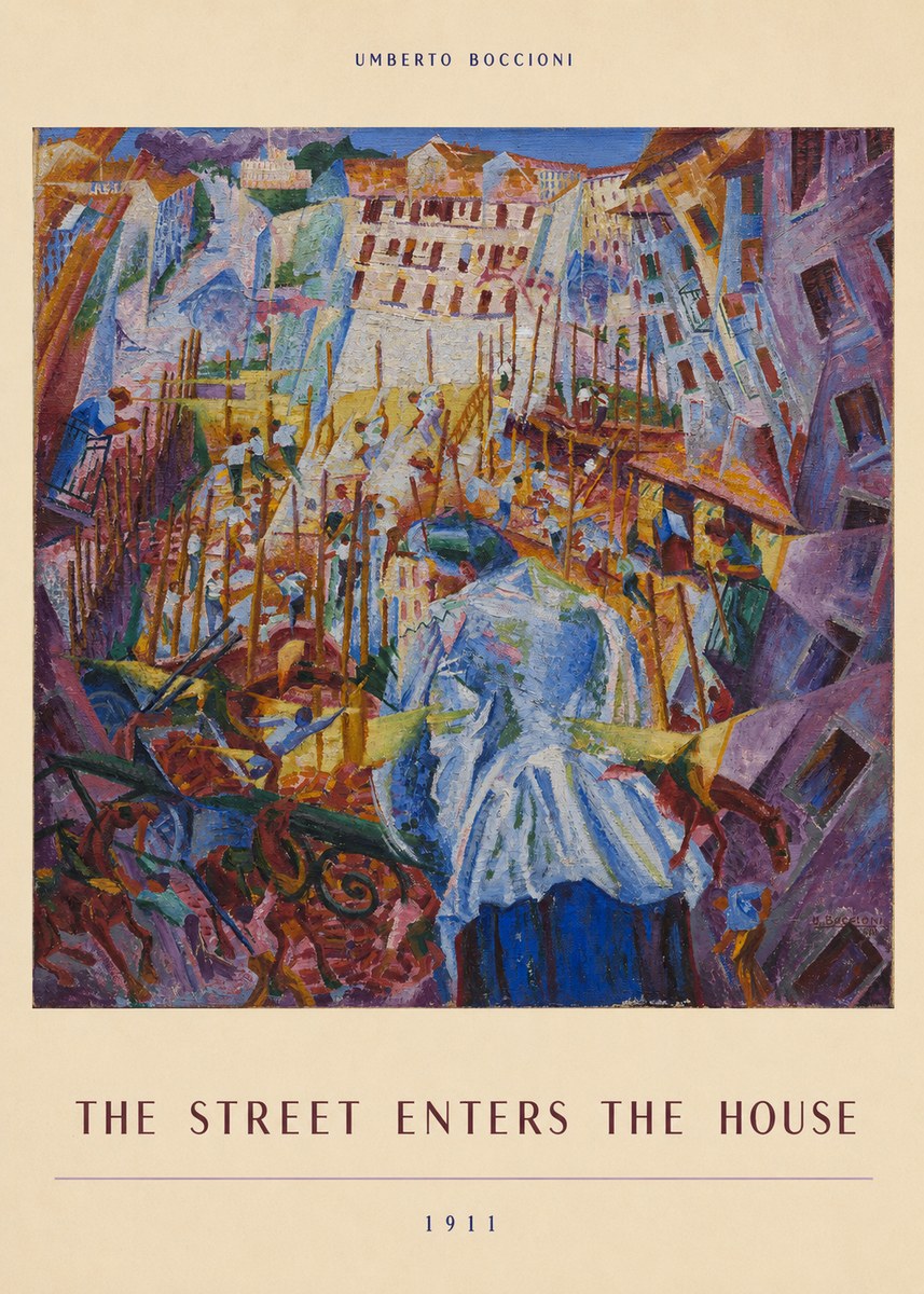 Umberto Boccioni The Street Enters the House No6 - Plakát
