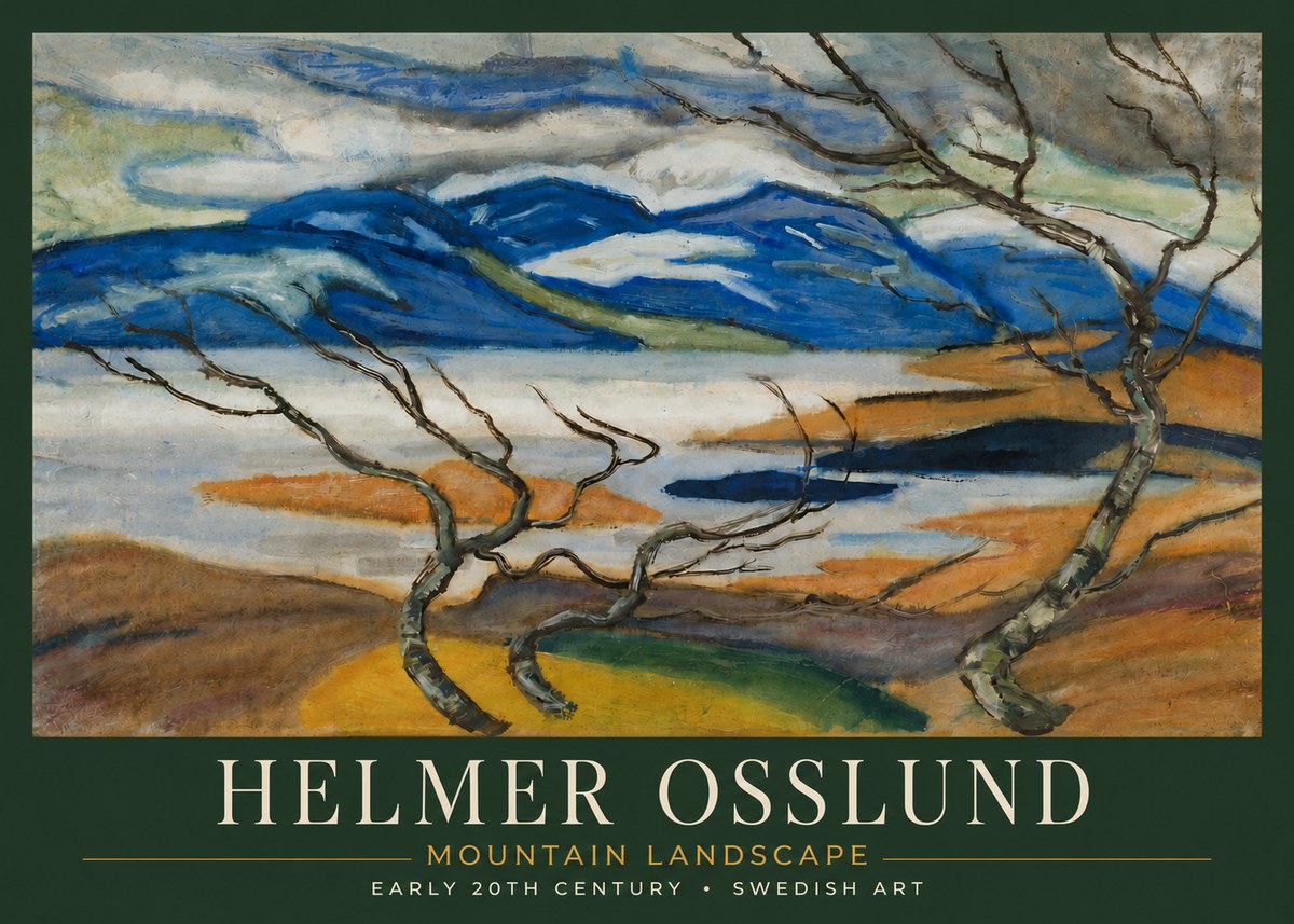 Helmer Osslund Mountain Landscape No3 - Plakát