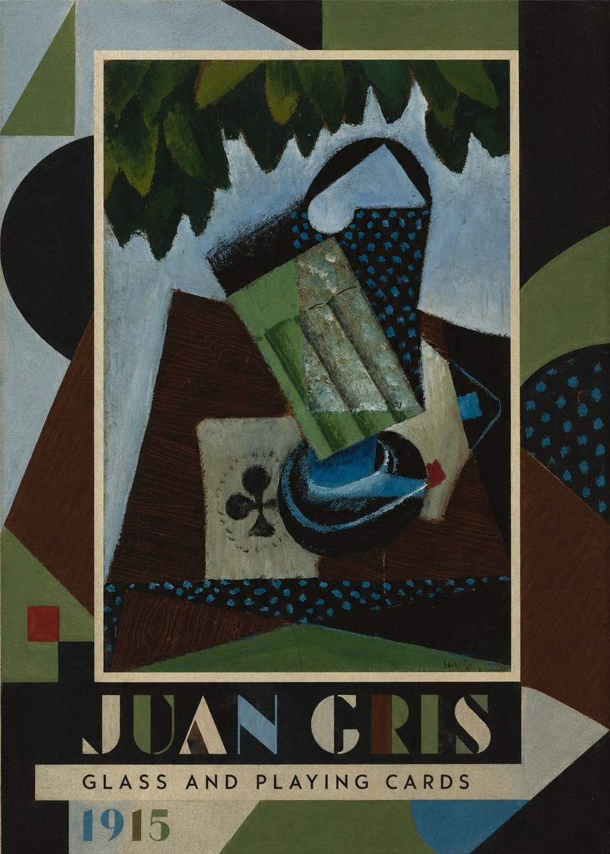 Juan Gris Glass and Playing Cards No1 - Plakát