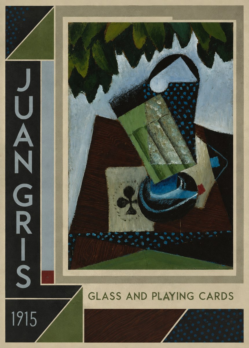 Juan Gris Glass and Playing Cards No2 - Plakát