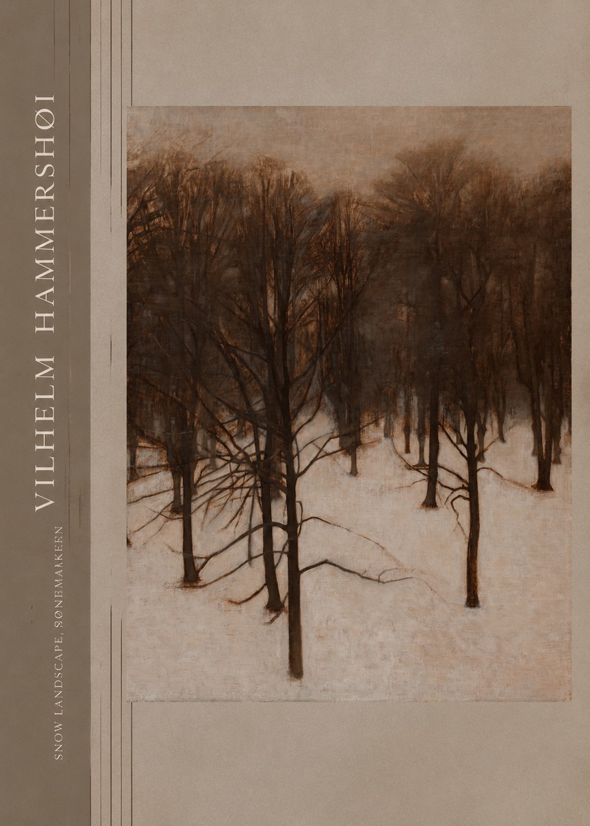 Vilhelm Hammershøi Snow Landscape, Søndermarken No2 - Plakát