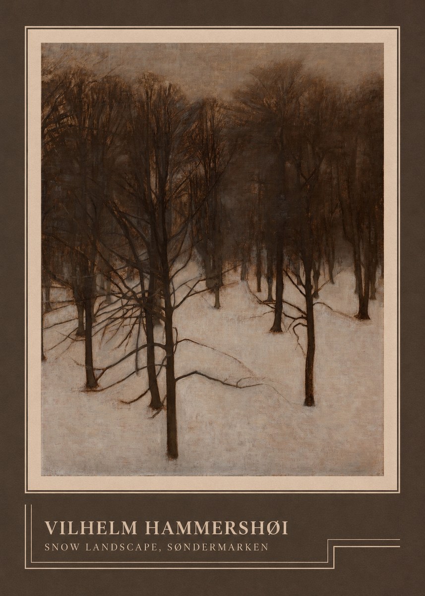 Vilhelm Hammershøi Snow Landscape, Søndermarken No4 - Plakát