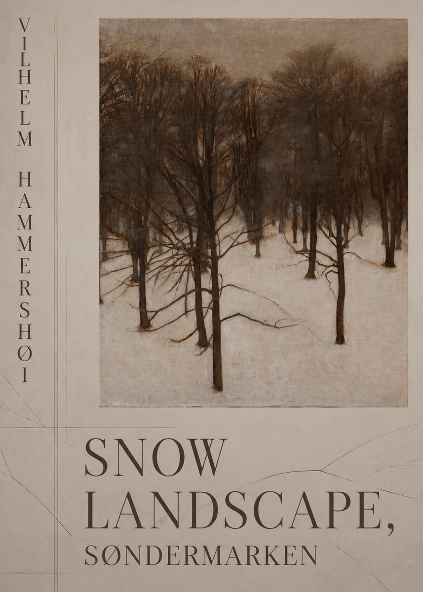 Vilhelm Hammershøi Snow Landscape, Søndermarken No5 - Plakát