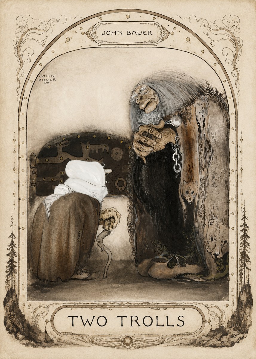 John Bauer Two Trolls No3 - Plakát