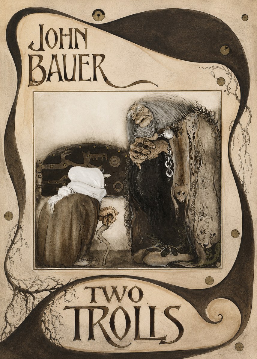 John Bauer Two Trolls No4 - Plakát