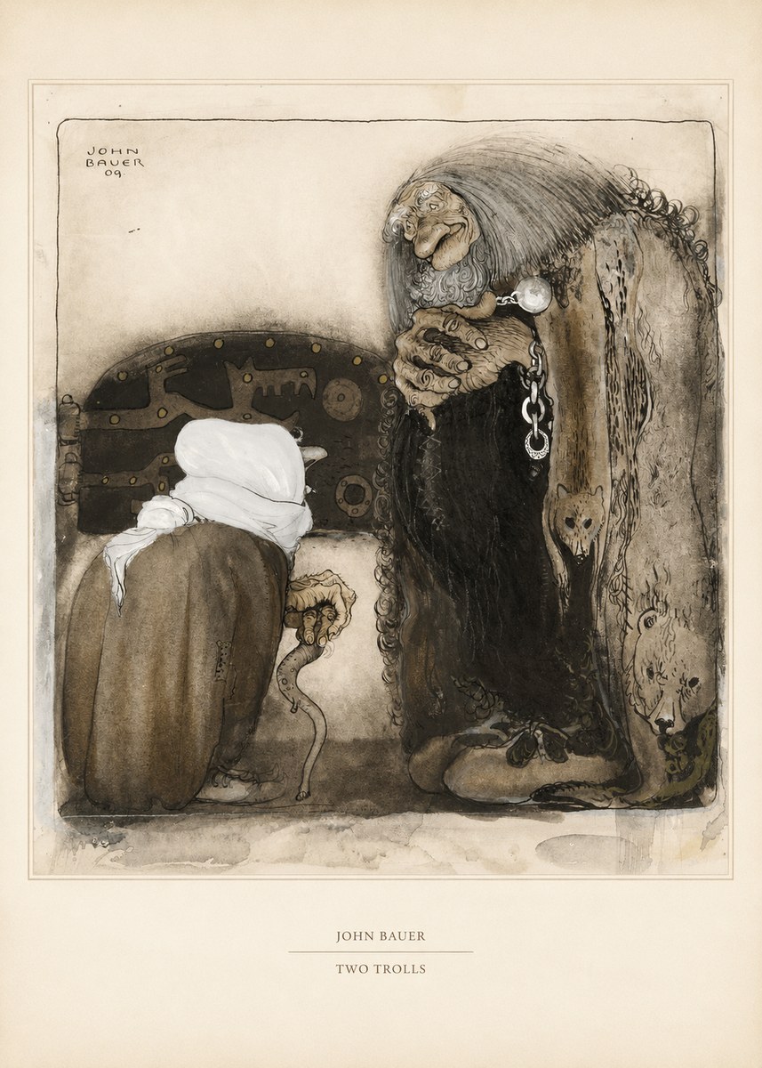 John Bauer Two Trolls No5 - Plakát