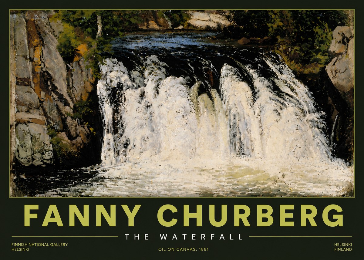 Fanny Churberg The Waterfall No4 - Plakát
