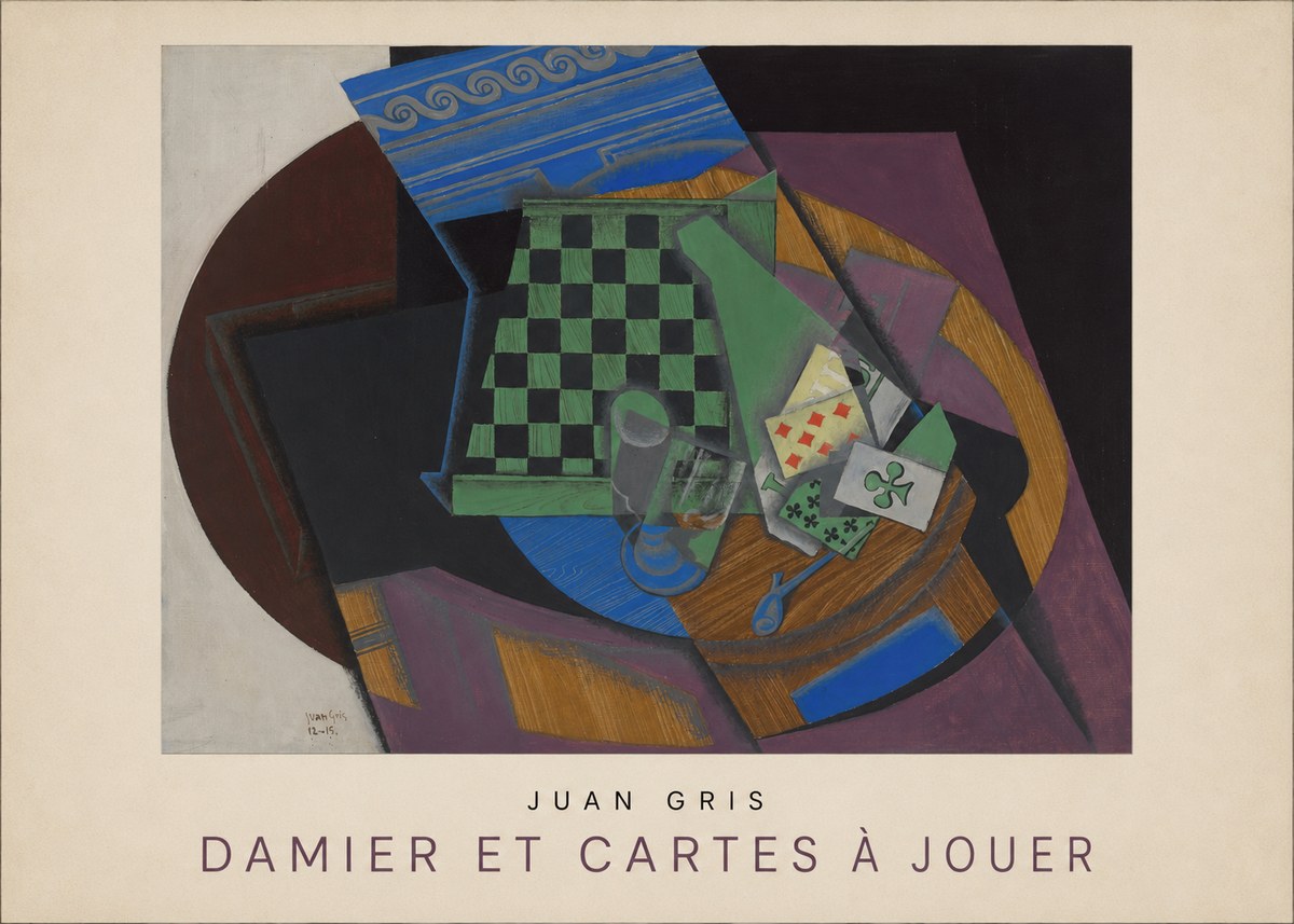 Juan Gris Damier Et Cartes À Jouer No3 - Plakát