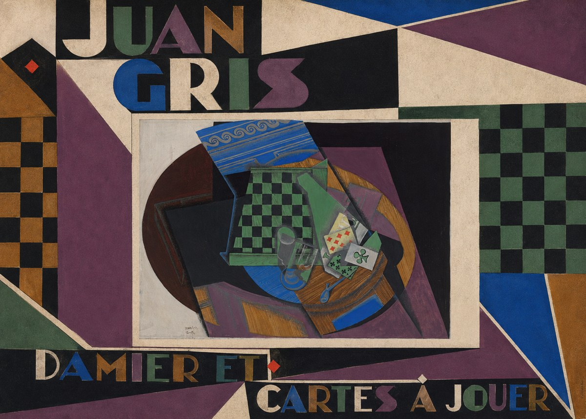 Juan Gris Damier Et Cartes À Jouer No4 - Plakát