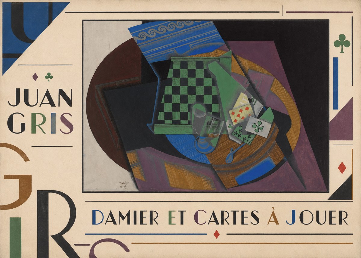 Juan Gris Damier Et Cartes À Jouer No5 - Plakát